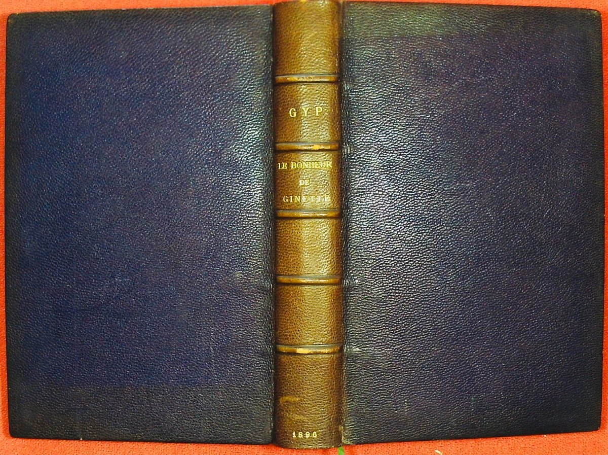 Gyp - The Happiness Of Ginette. Calmann Lévy, 1895, Full Purple Morocco Binding Signed Bézard.-photo-6