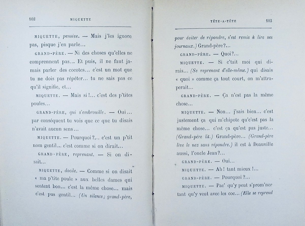 GYP - Miquette. Calmann Lévy, 1898, reliure plein maroquin violet signée Bézard, tête dorée.-photo-1