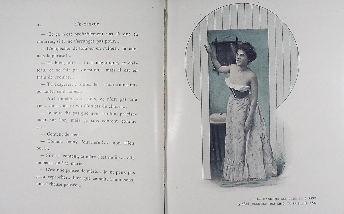 GYP - L'Entrevue. Nilsson - Per Lamm, 1899, reliure plein maroquin violet signée Bézard.-photo-4