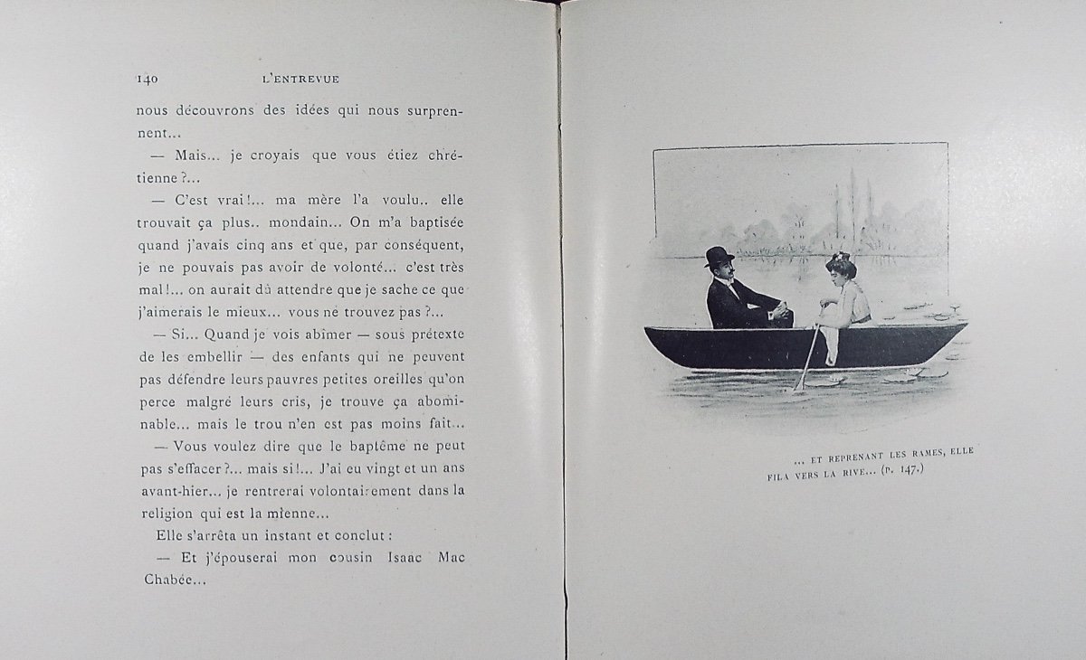 GYP - L'Entrevue. Nilsson - Per Lamm, 1899, reliure plein maroquin violet signée Bézard.-photo-1