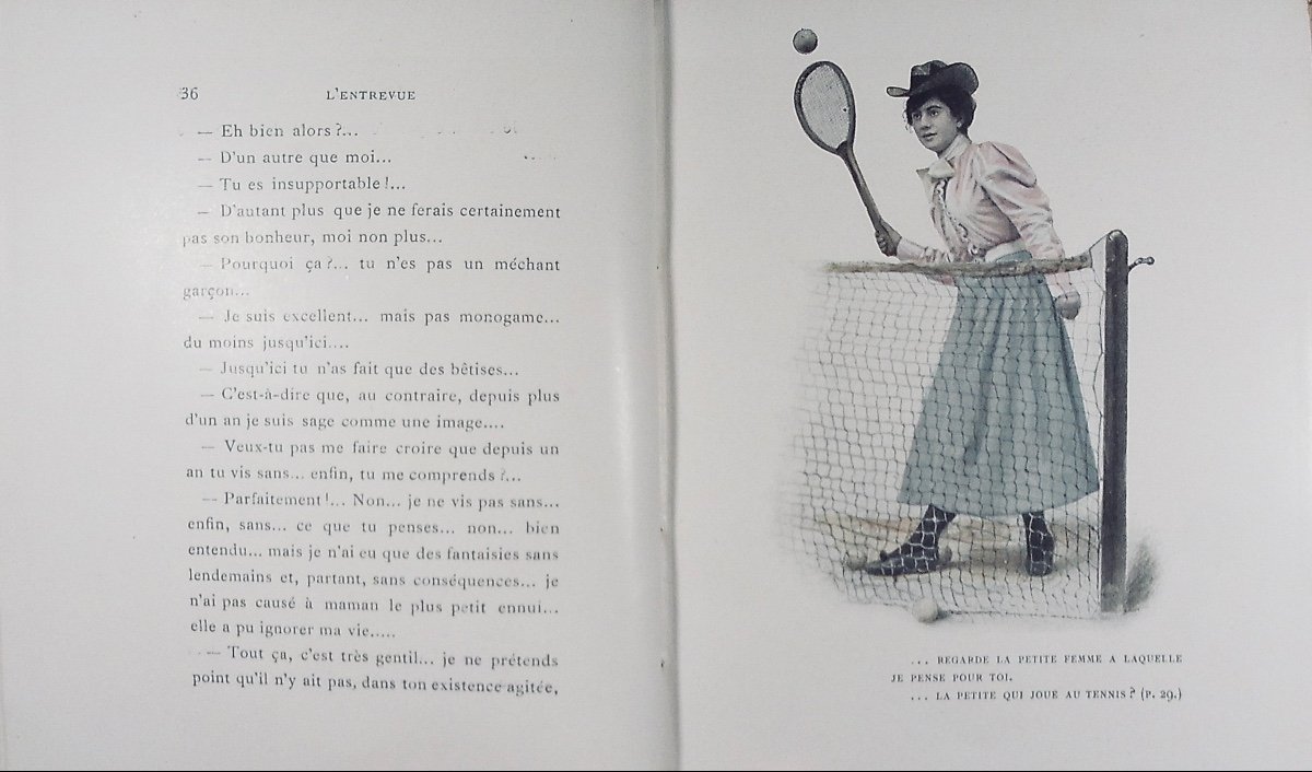 GYP - L'Entrevue. Nilsson - Per Lamm, 1899, reliure plein maroquin violet signée Bézard.-photo-2