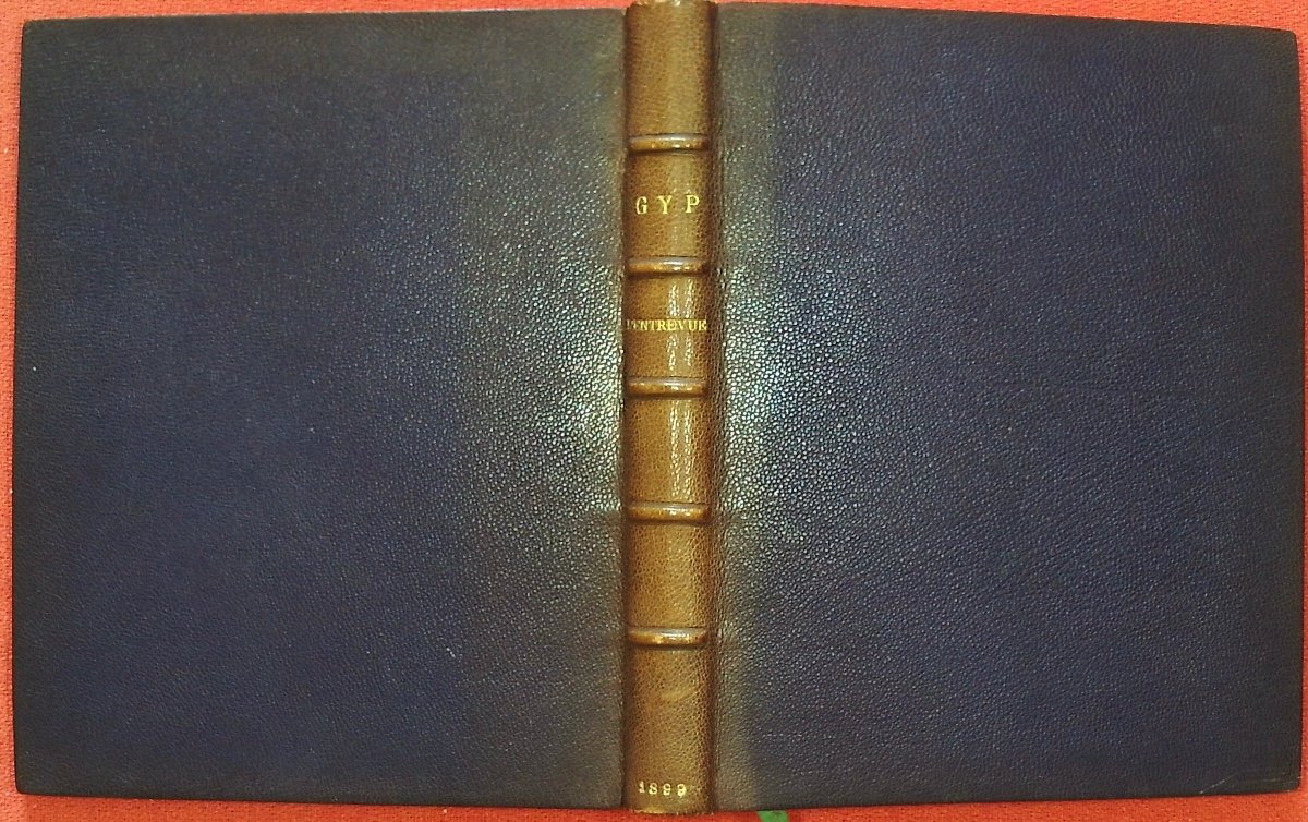 GYP - L'Entrevue. Nilsson - Per Lamm, 1899, reliure plein maroquin violet signée Bézard.-photo-6