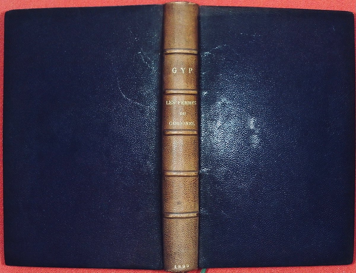 GYP - Les Femmes du colonel. Flammarion, 1899, reliure plein maroquin violet signée Bézard.-photo-7