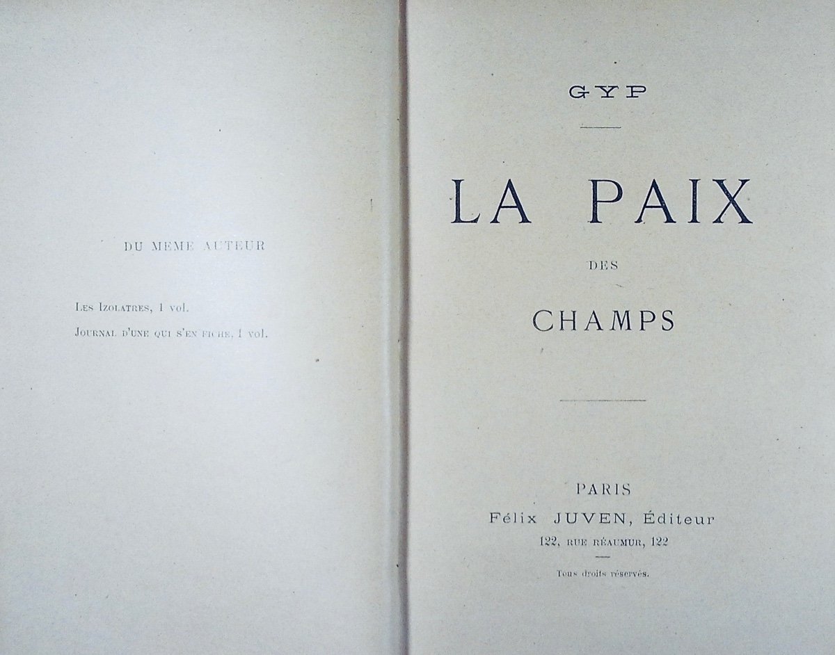GYP - La Paix des champs. F. Juven, 1900, reliure plein maroquin violet signée Bézard.-photo-2