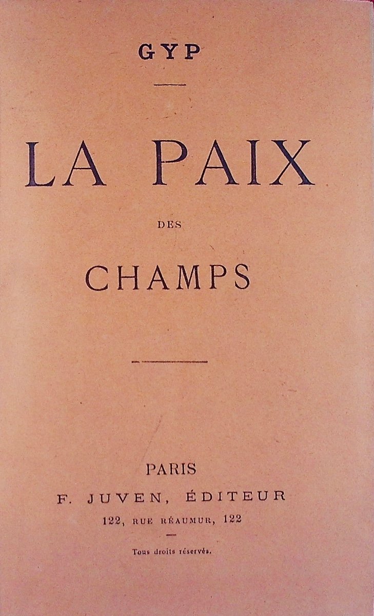 GYP - La Paix des champs. F. Juven, 1900, reliure plein maroquin violet signée Bézard.
