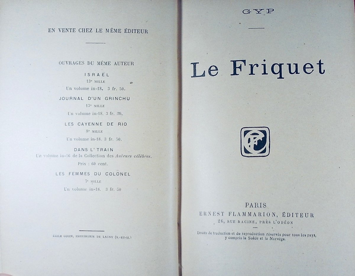 Gyp - Le Friquet. Flammarion, 1901, Full Purple Morocco Binding Signed Bézard, Gilded Head.-photo-2