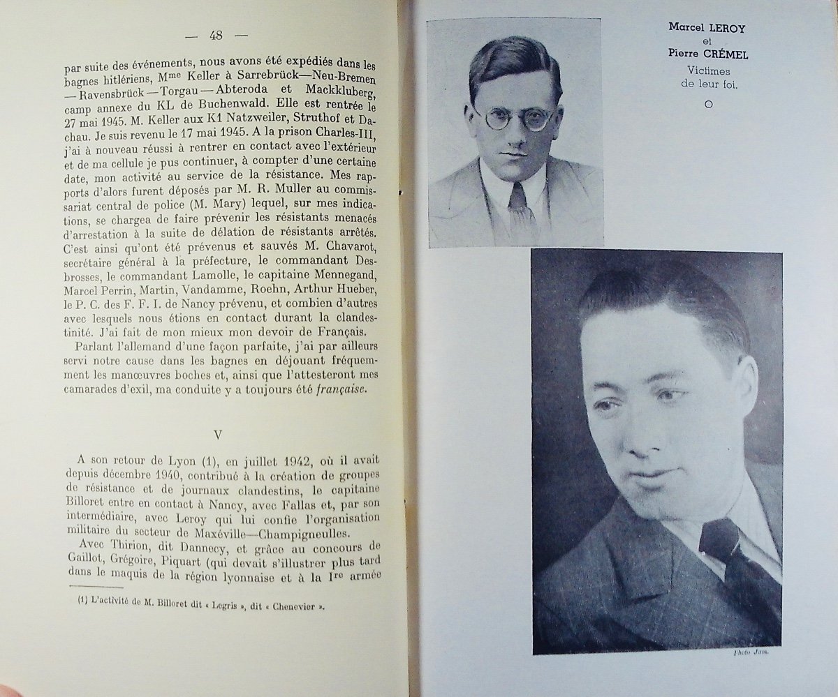 Hobam (Nicolas) - Quatre années de lutte clandestine en Lorraine. Broché, 1948, bel état.-photo-1