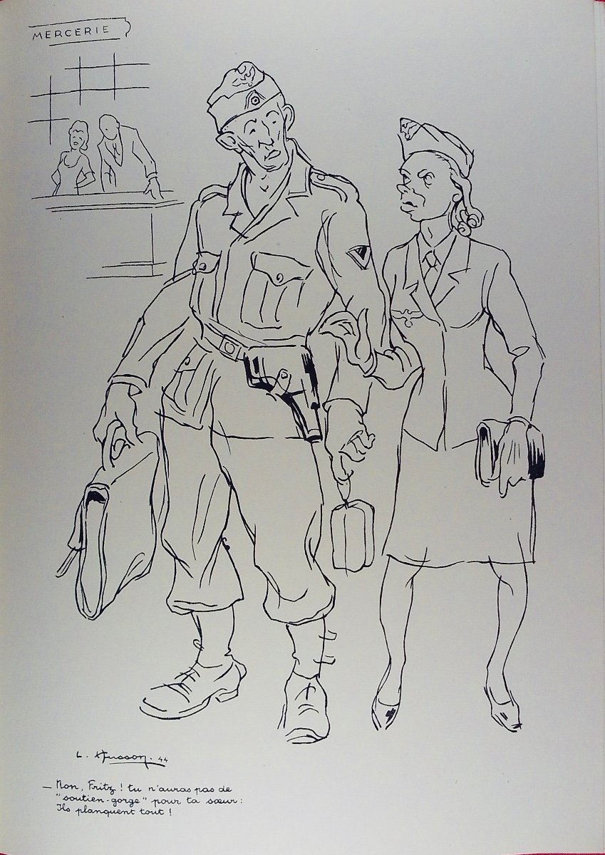 Husson (léon) - The Occupant 59 Drawings By Léon Husson. Nancy, Chez l'Auteur, 1946, In Sheets.-photo-5