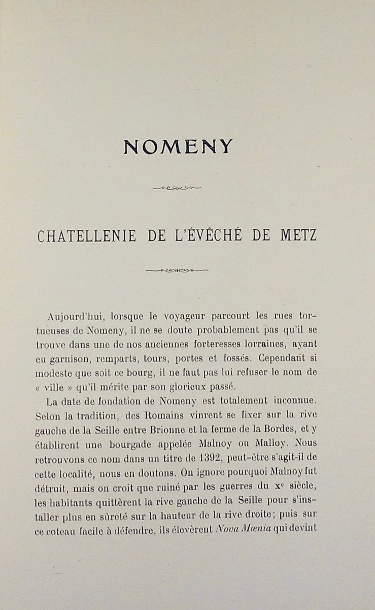 Joffroy - Nomeny. Chattellenie Of The Bishopric Of Metz, Marquisate, Church, Convents, Castle. 1909.-photo-3