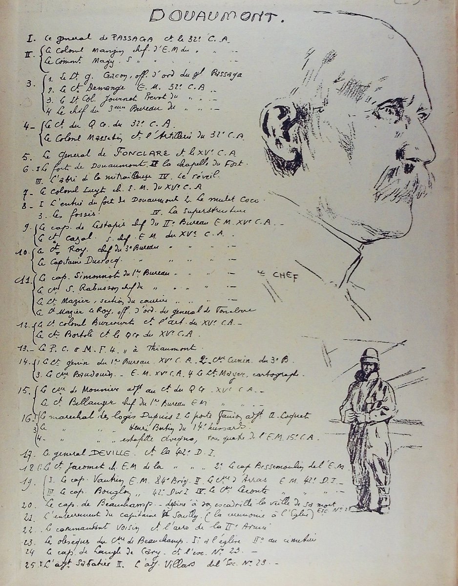 JONAS (Lucien) - Douaumont. Paris, Dorbon-Ainé, 1920. Reproduction d'un carnet de dessin.-photo-3