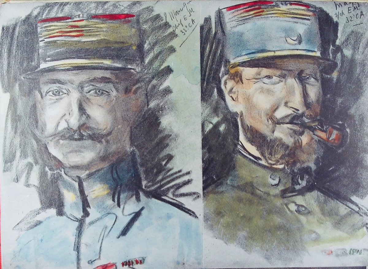 JONAS (Lucien) - Douaumont. Paris, Dorbon-Ainé, 1920. Reproduction d'un carnet de dessin.-photo-4