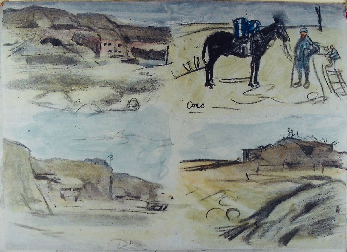 JONAS (Lucien) - Douaumont. Paris, Dorbon-Ainé, 1920. Reproduction d'un carnet de dessin.-photo-6