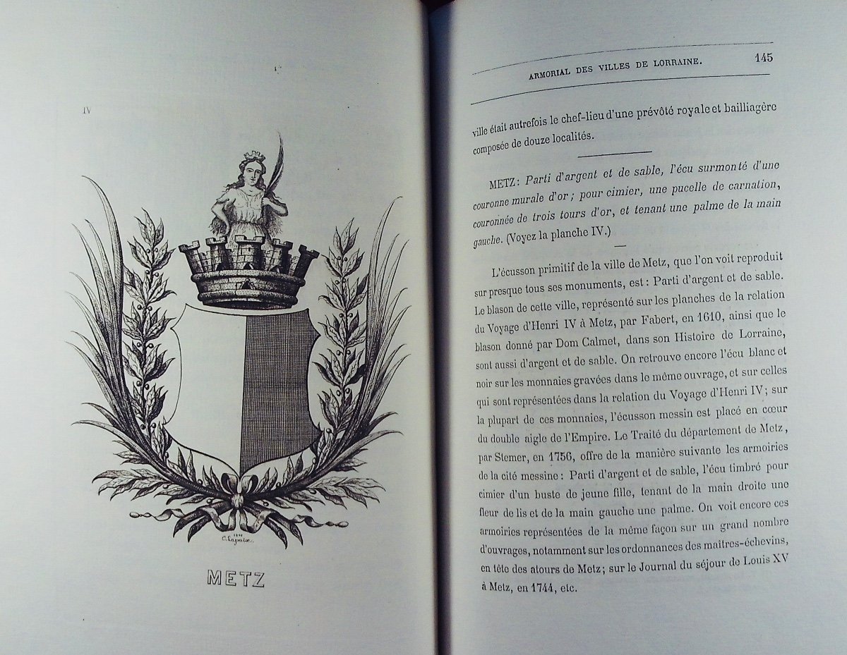 Lapaix - Armorial Of Cities, Towns And Villages Of Lorraine, Barrois. 1877, Well Bound.-photo-1