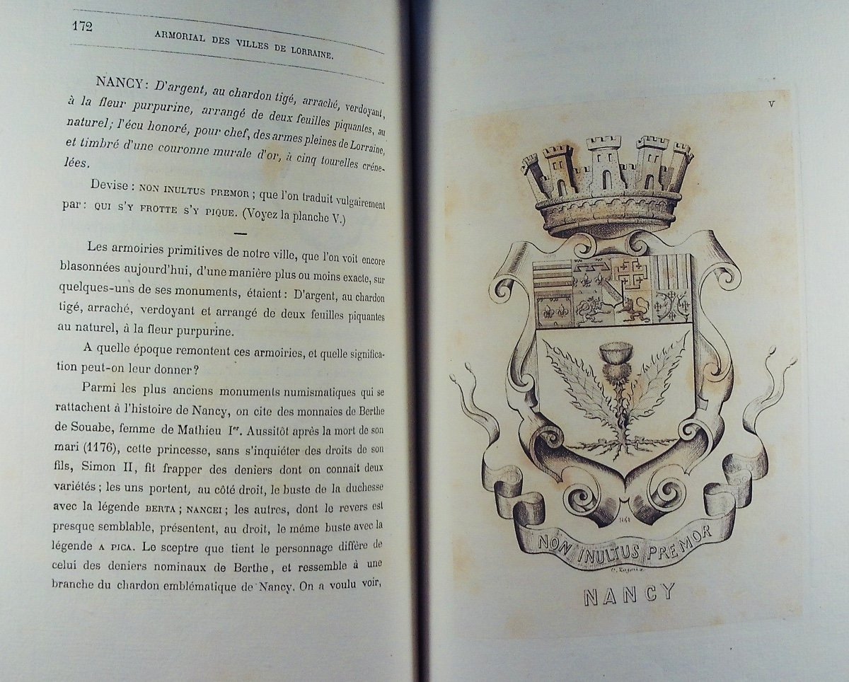 Lapaix - Armorial Of Cities, Towns And Villages Of Lorraine, Barrois. 1877, Well Bound.-photo-2