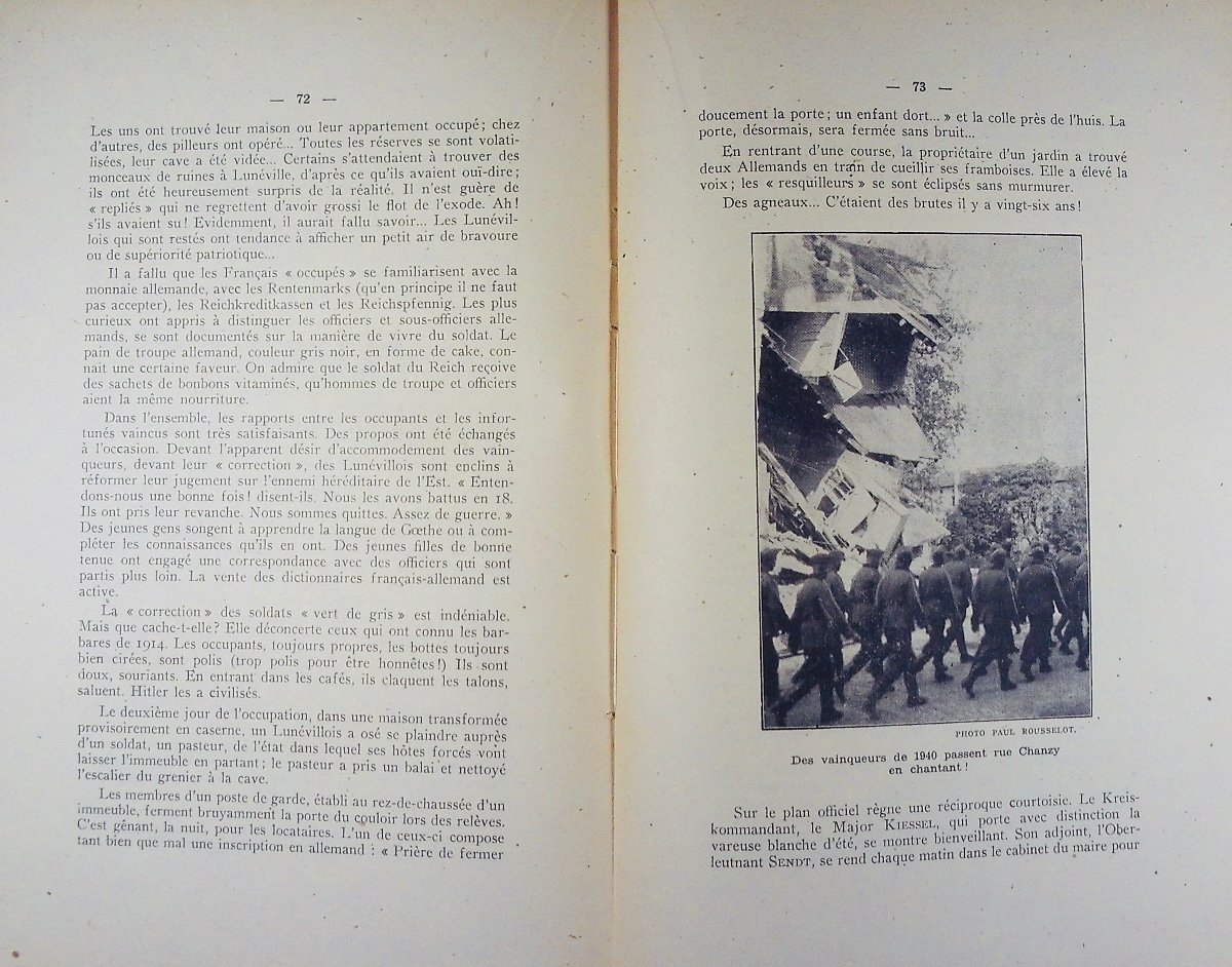 LAURENT (Marcel) - Lunéville pendant la deuxième guerre mondiale 1939-1945. Vers 1950, broché.-photo-3