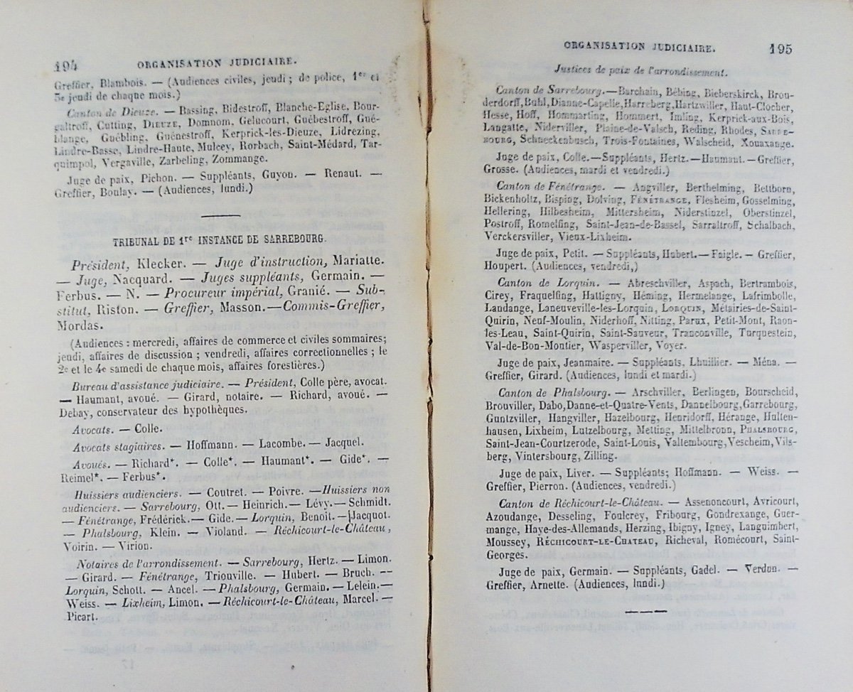 LEPAGE et GEORGE-GRIMBLOT - Annuaire administratif de la Meurthe. 1853, en reliure d'époque.-photo-5