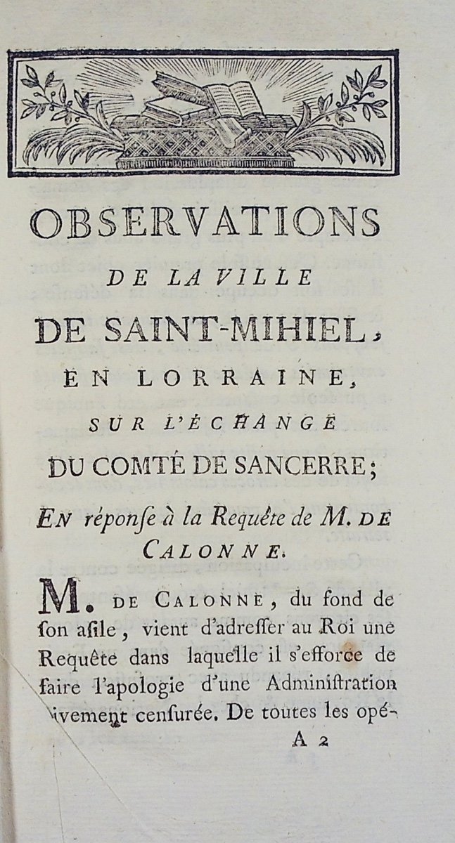 Michel - Observations Of The Town Of Saint-mihiel In Lorraine On The Exchange... 1787, Paperback.-photo-2