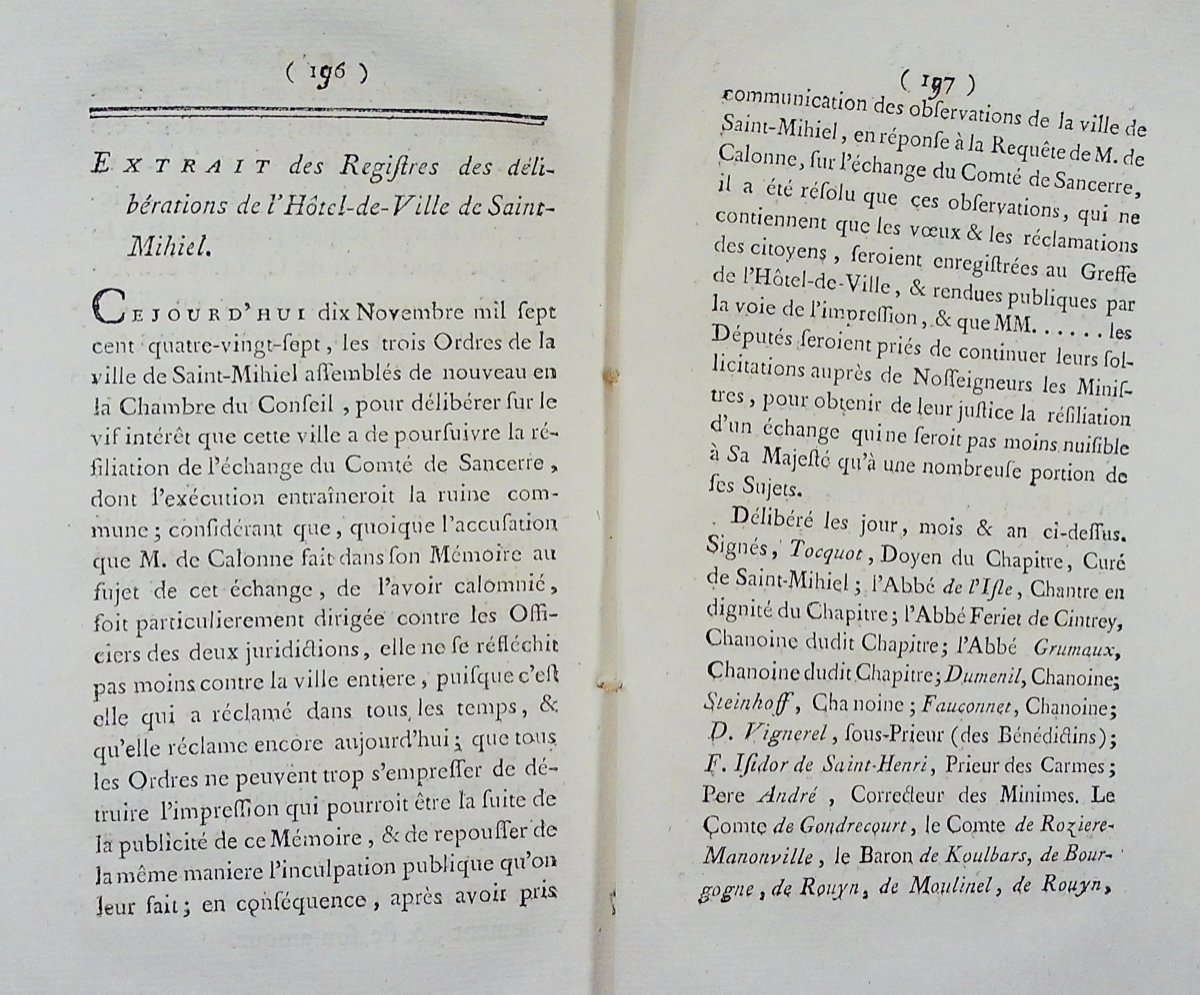 Michel - Observations Of The Town Of Saint-mihiel In Lorraine On The Exchange... 1787, Paperback.-photo-6