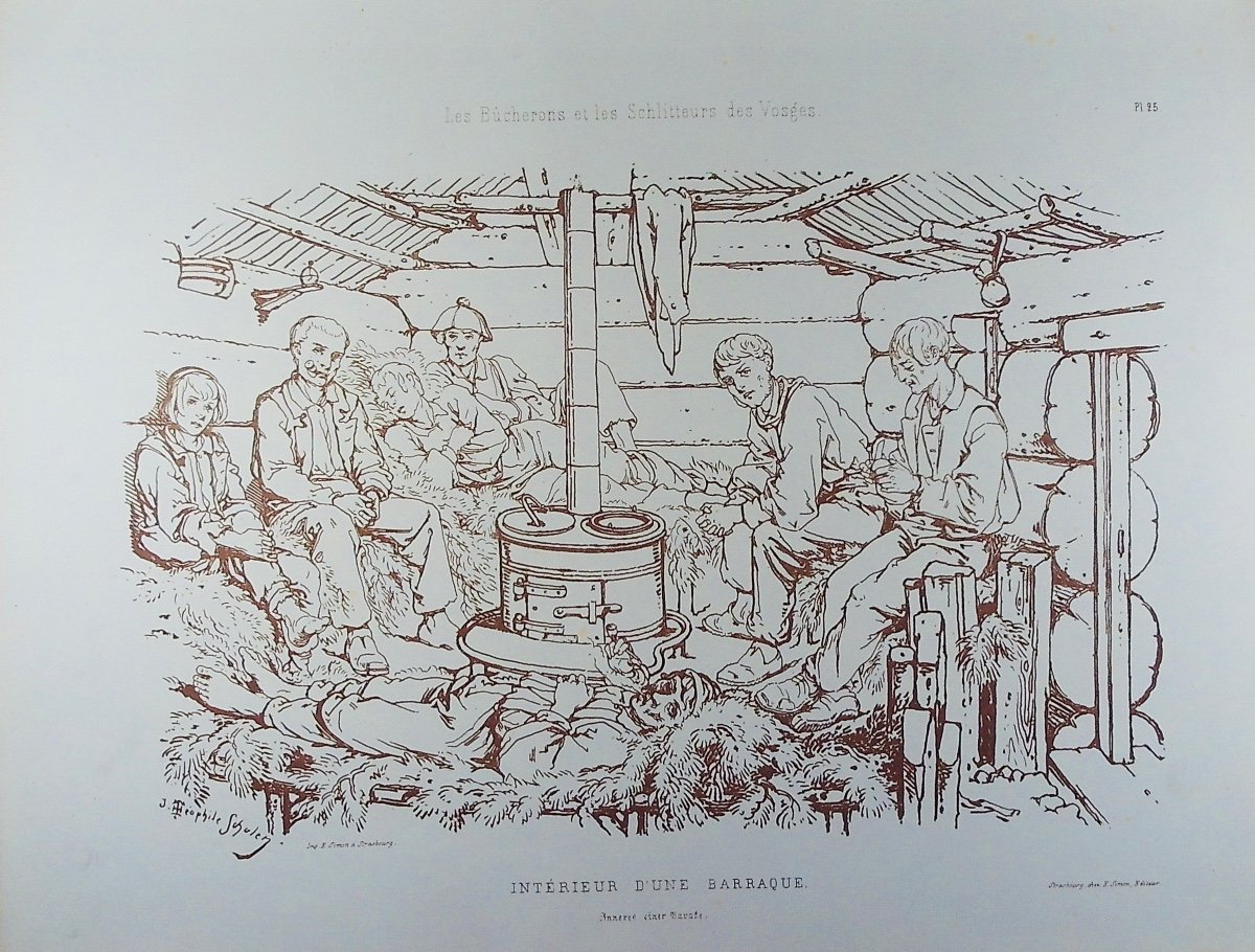 Michiels And Schuler - The Lumberjacks And The Schlitters Of The Vosges. Simon, 1878, Cardboard.-photo-7