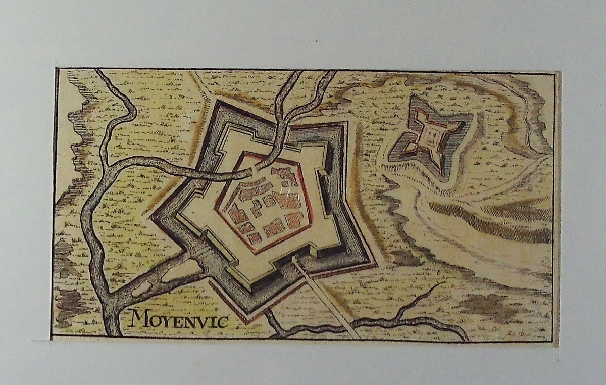 [moyenvic] - Riegel? - Moyenvic. Nuremberg, Author's, 1650, Period Colored Engraving.-photo-3