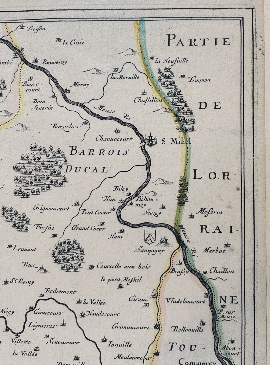 DUVAL D'ABBEVILLE (Pierre) - Le Barrois. chez l'auteur En l'Isle Du Palais, 1654 ; 550/420 mm.-photo-5