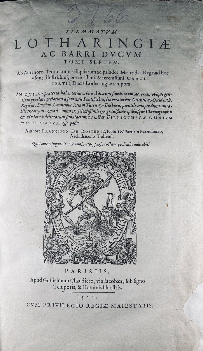 ROSIÈRES (François de) - Stemmatum lotharingiae....  Guillaume Chaudière, 1580, reliure moderne-photo-4