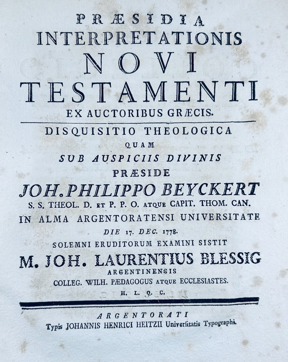 Blessig - Praesidia Interpretationis Novi-testamenti Ex Auctoribus Graecis. Strasbourg, 1778.-photo-6