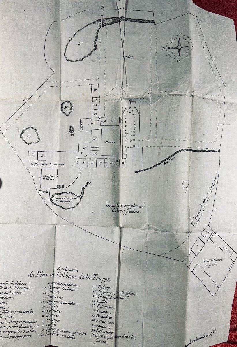 FÉLIBIEN DES AVAUX - Description de l'abbaye de la Trappe. Chez Léonard, 1671, reliure en vélin-photo-3