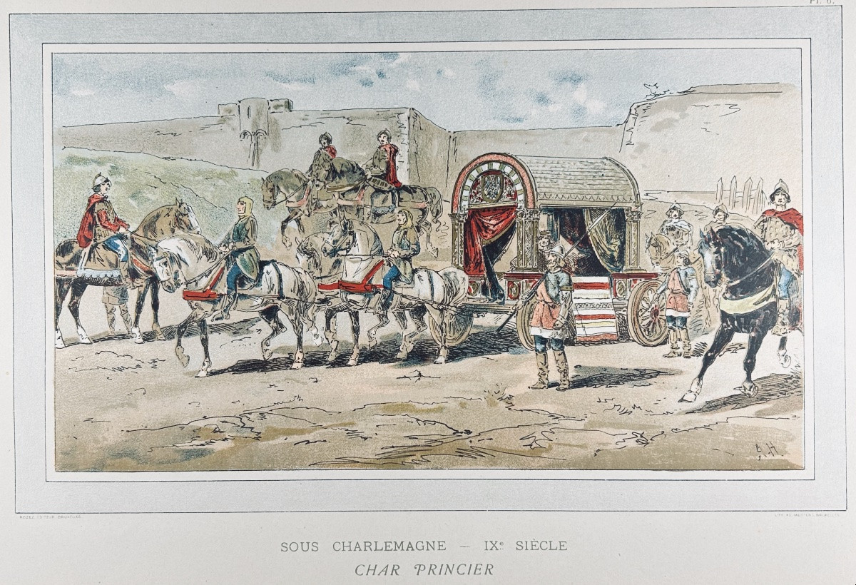 CATTIER (Edmond) - Cinquantenaire des chemins de fer belges. Cortège historique. Rozez, 1886.-photo-4