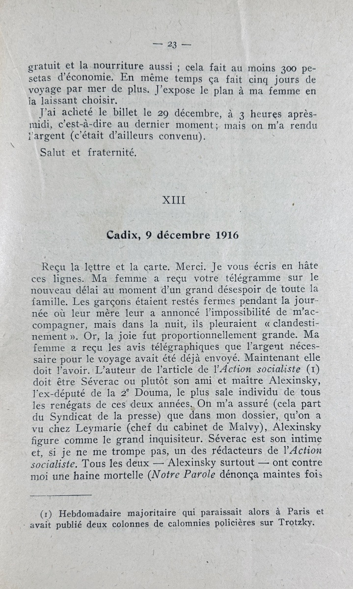 Trotzky (léon) - Twenty Letters From Leon Trotzky. Paris, La Vie Ouvrière, 1919, Paperback.-photo-4