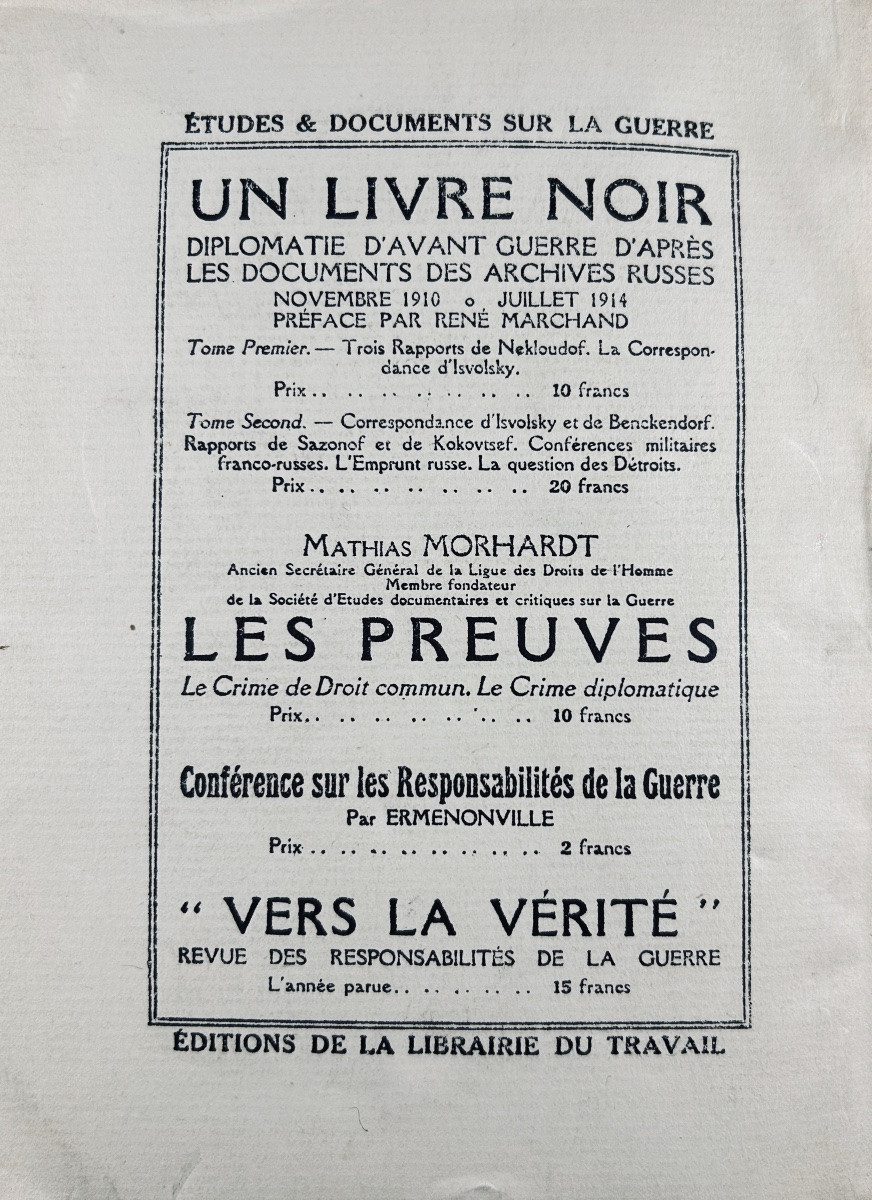 Victor-serge - Behind The Scenes Of A General Security. Librairie Du Travail, Circa 1926, Paperback.-photo-1
