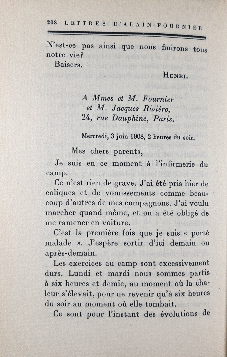 ALAIN-FOURNIER - Lettres d'Alain-Fournier à sa famille (1905-1914). Paris, Plon, 1930, broché.-photo-7