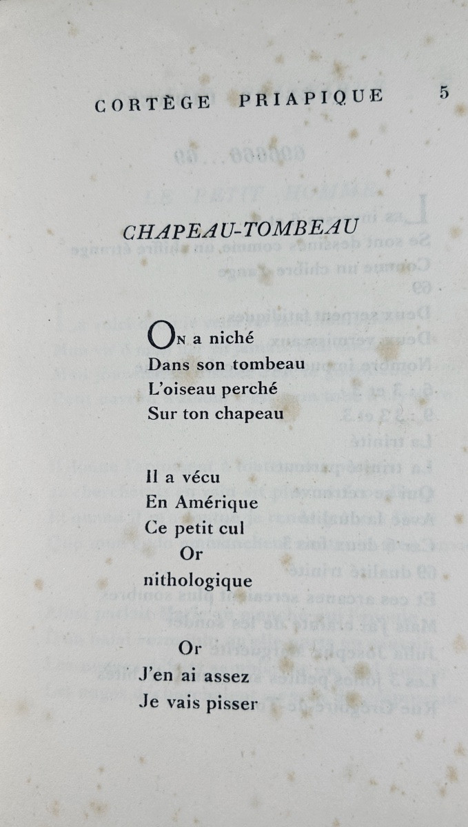 APOLLINAIRE (Guillaume) - Poèsies libres : Cortège priapique, Julie ou la rose. 1948, broché.-photo-2