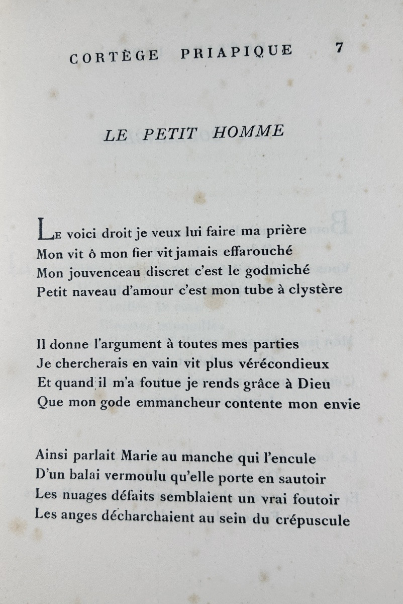 APOLLINAIRE (Guillaume) - Poèsies libres : Cortège priapique, Julie ou la rose. 1948, broché.-photo-3