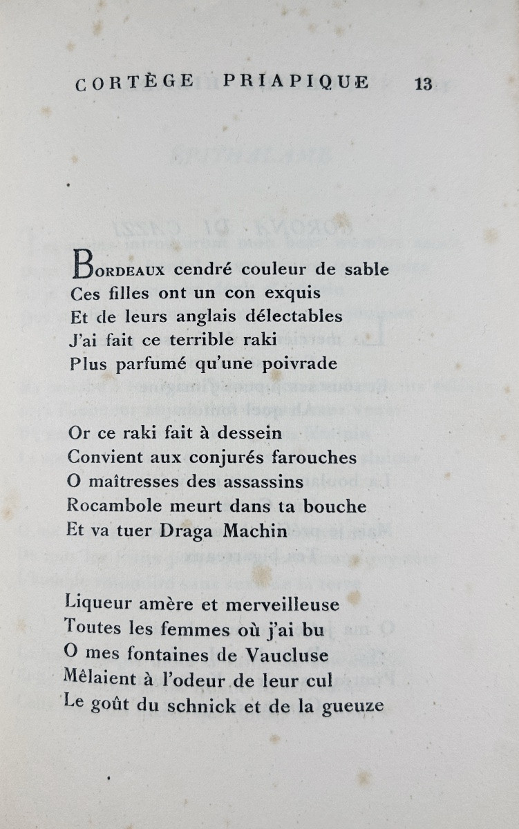 APOLLINAIRE (Guillaume) - Poèsies libres : Cortège priapique, Julie ou la rose. 1948, broché.-photo-6