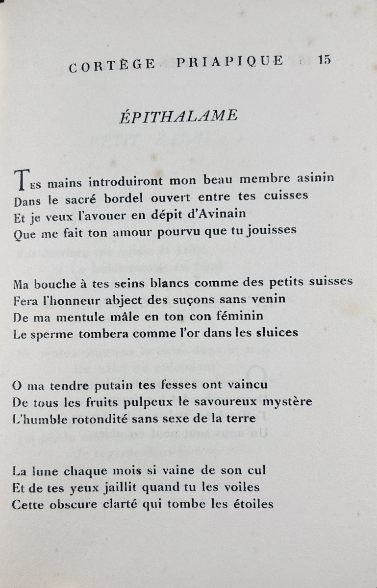 APOLLINAIRE (Guillaume) - Poèsies libres : Cortège priapique, Julie ou la rose. 1948, broché.-photo-7