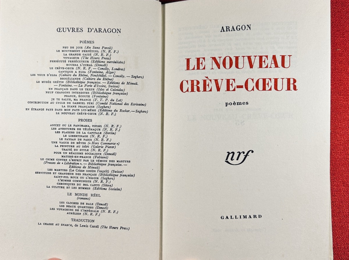 Aragon - The New Heartbreaker. Gallimard, 1948, Paul Bonnet Hardcover, First Edition.-photo-4