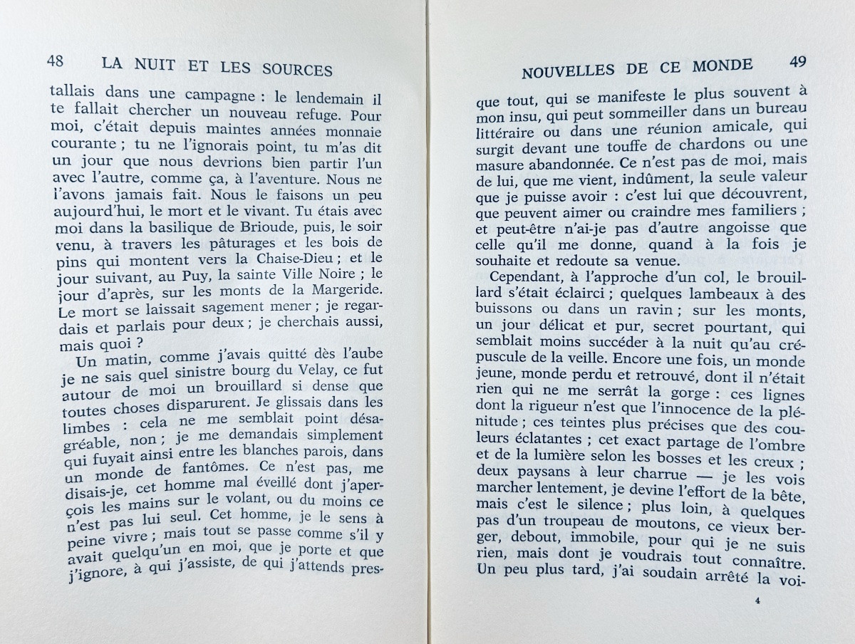 Arland (marcel) - I Am Writing To You... II The Night And The Springs. Grasset, 1963, Paperback, Ex Num.-photo-2