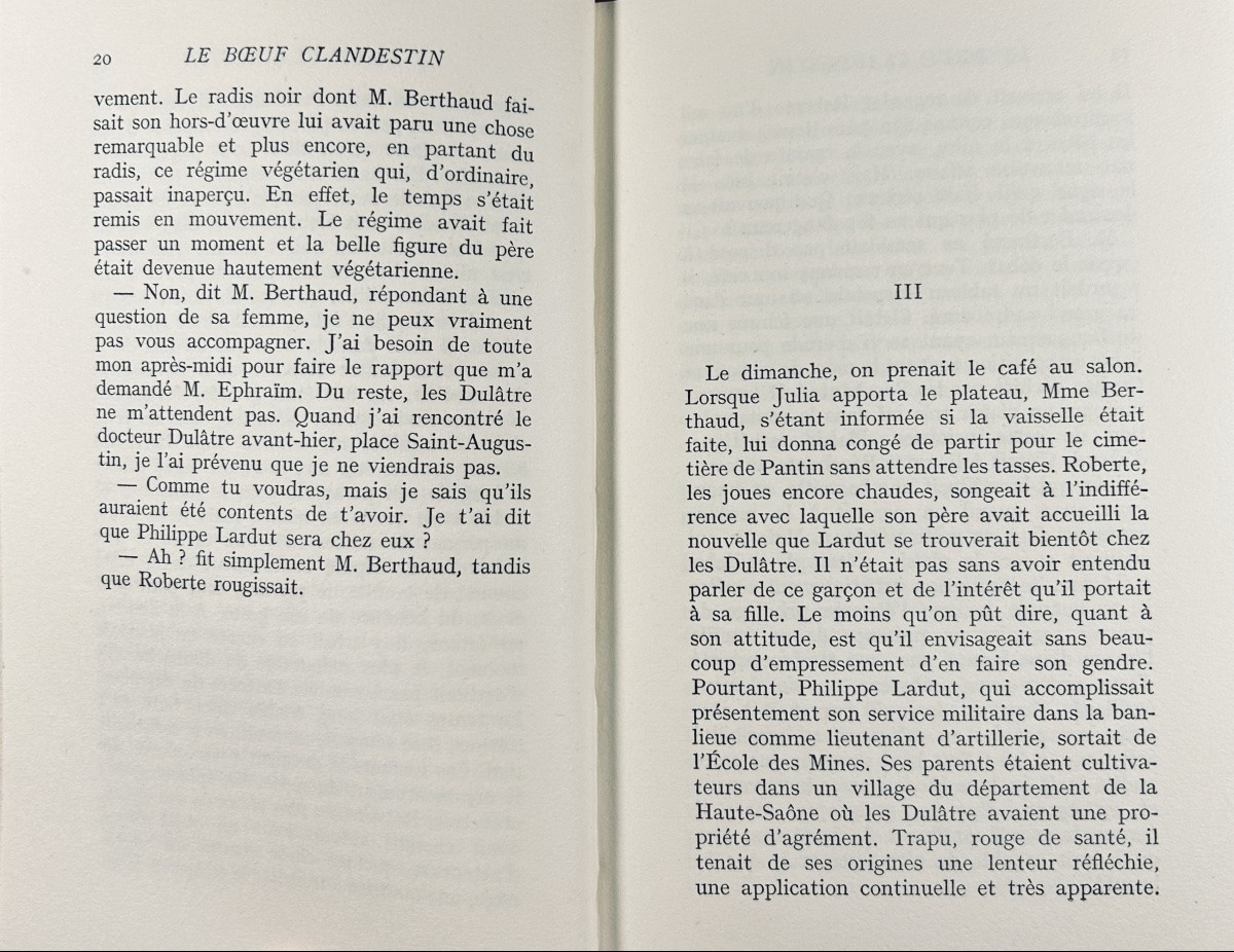 AYMÉ (Marcel) - Le boeuf clandestin. Gallimard, 1947, cartonnage de Paul Bonet, ex num.-photo-2