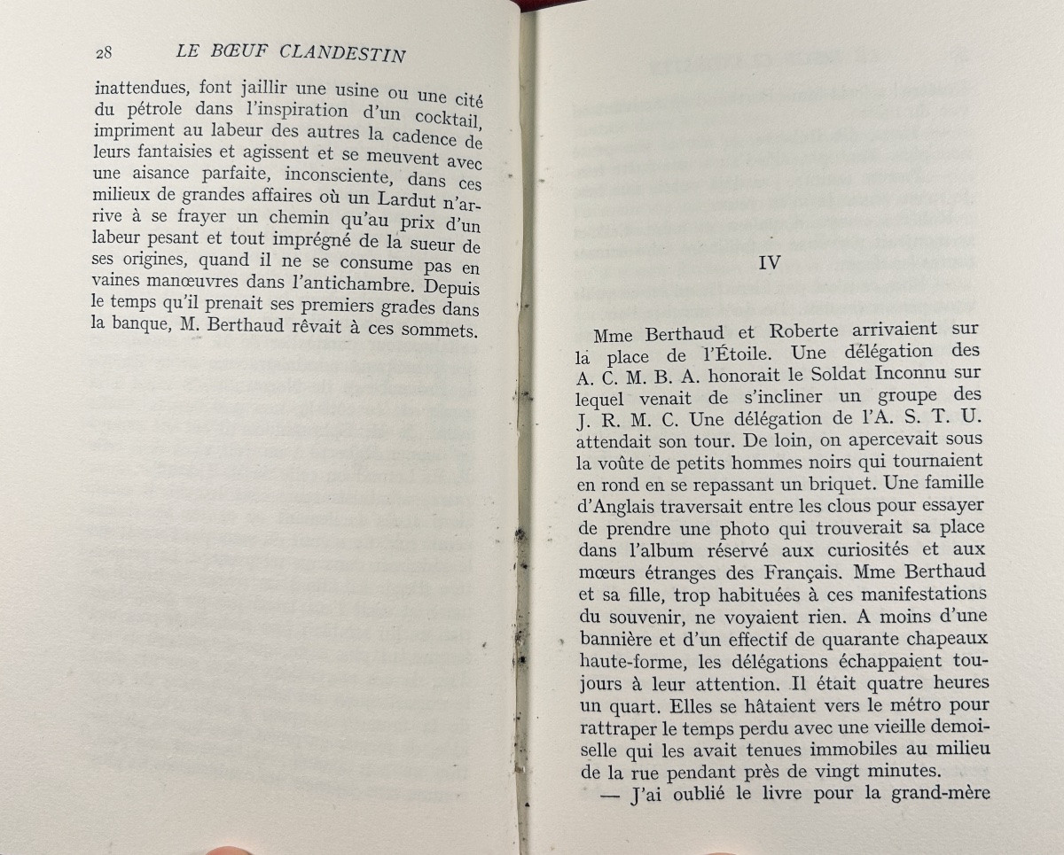 AYMÉ (Marcel) - Le boeuf clandestin. Gallimard, 1947, cartonnage de Paul Bonet, ex num.-photo-3