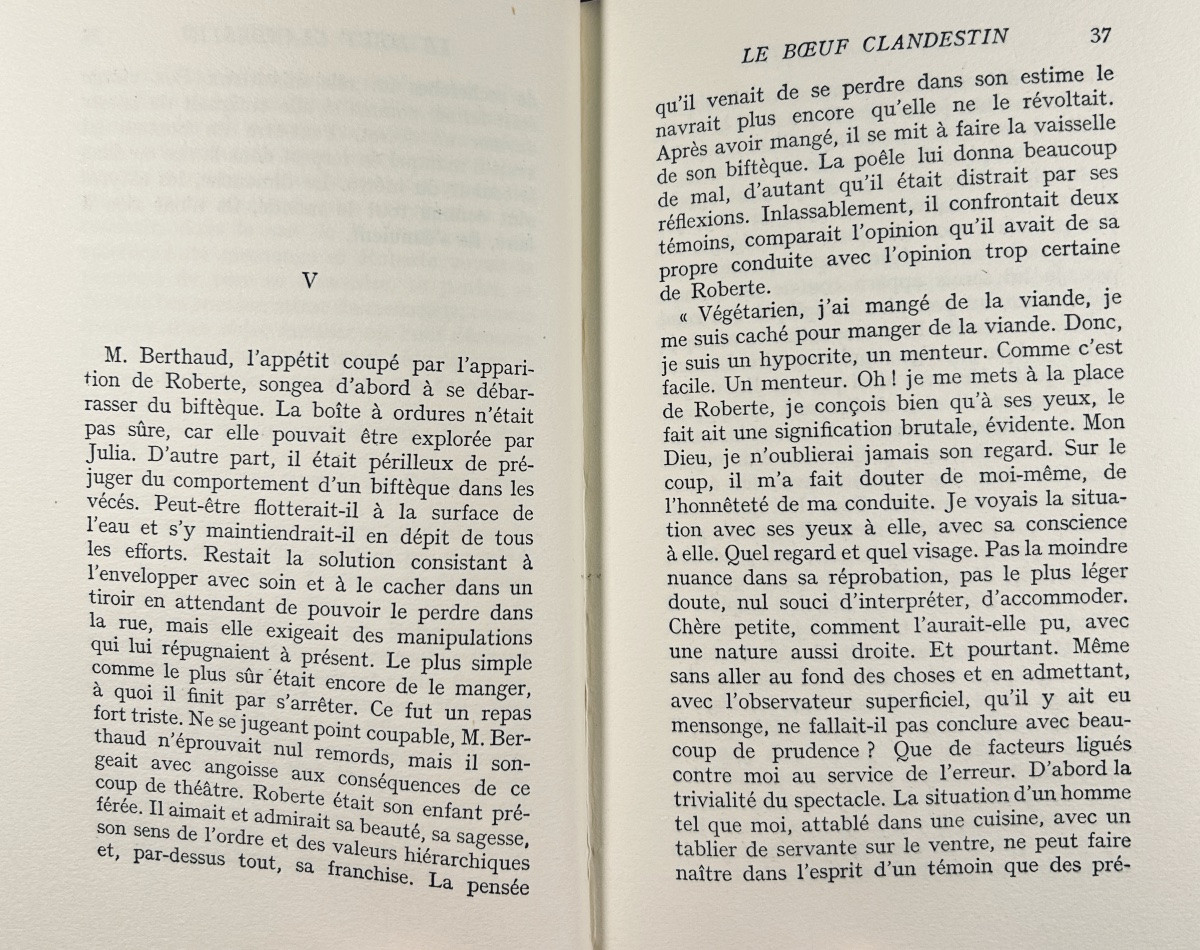 AYMÉ (Marcel) - Le boeuf clandestin. Gallimard, 1947, cartonnage de Paul Bonet, ex num.-photo-4