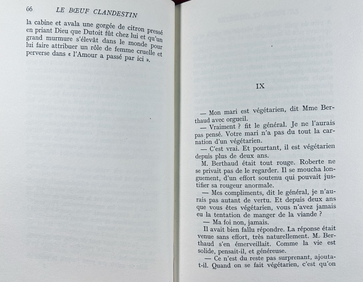AYMÉ (Marcel) - Le boeuf clandestin. Gallimard, 1947, cartonnage de Paul Bonet, ex num.-photo-8