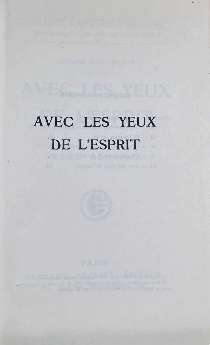 BEHAINE (René) - Avec les yeux de l'esprit. Grasset, 1928, exemplaire numéroté, broché.-photo-3