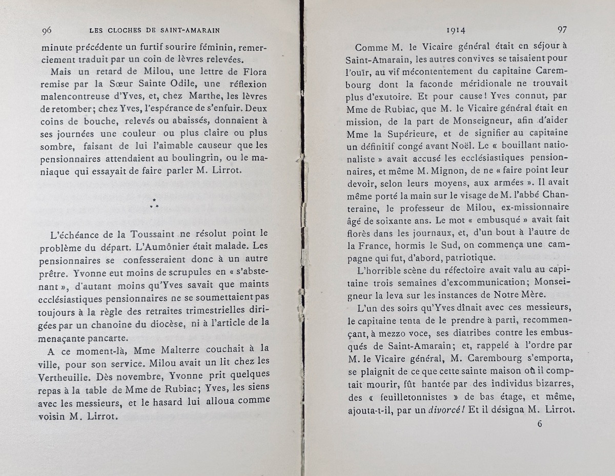 BESLOU (Jaime de) - Les cloches de Saint-Amarin. Émile-Paul Frères, 1922, édition originale.-photo-5