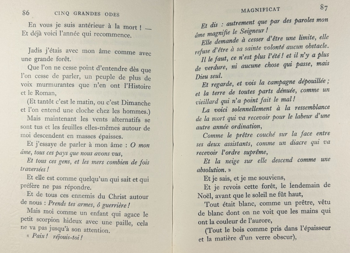 CLAUDEL (Paul) - Cinq grandes odes. Gallimard, 1948, cartonnage d'après Paul Bonet.-photo-5