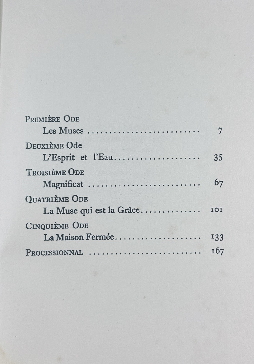CLAUDEL (Paul) - Cinq grandes odes. Gallimard, 1948, cartonnage d'après Paul Bonet.-photo-8