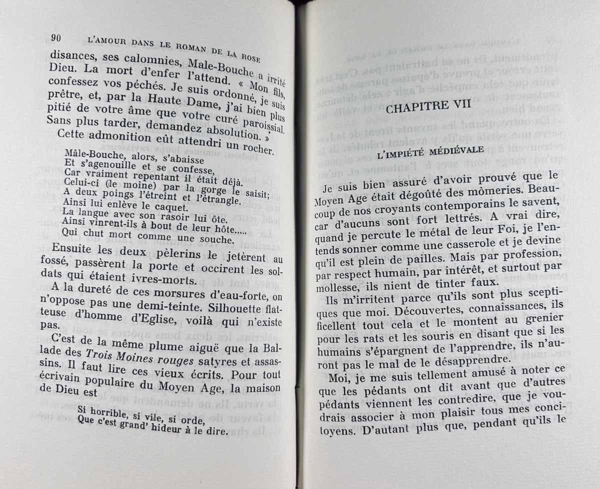 GROS (Gaston) - L'amour dans le roman de la rose. Baudinière, 1925, exemplaire numéroté.-photo-2
