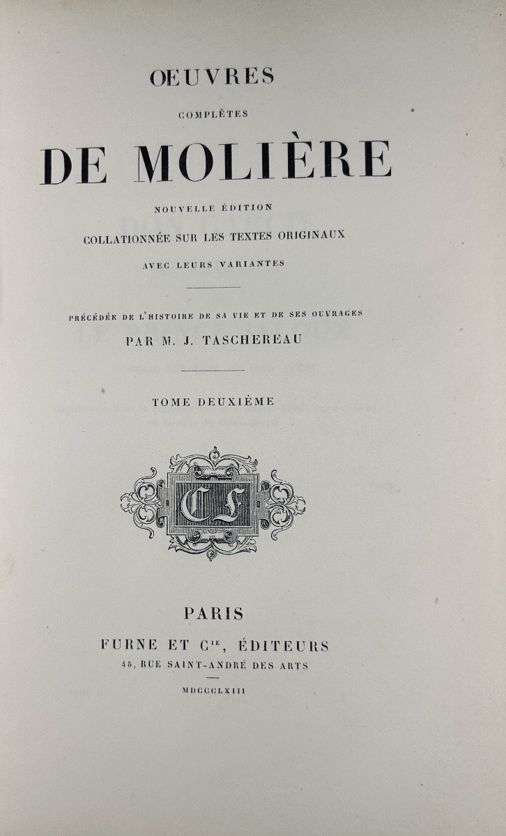 MOLIÈRE - Oeuvres complètes de Molière. Furne et Cie Éditeurs, 1863, 6 volumes reliés d'époque.-photo-2