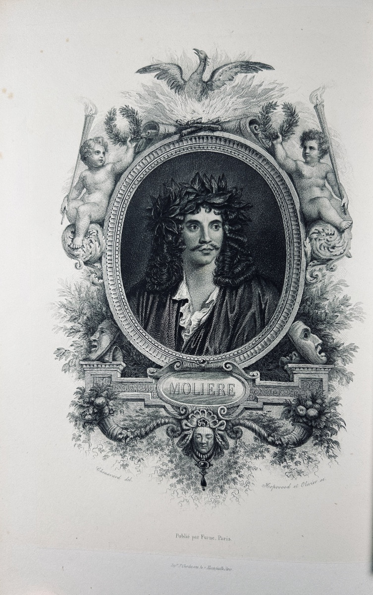 MOLIÈRE - Oeuvres complètes de Molière. Furne et Cie Éditeurs, 1863, 6 volumes reliés d'époque.
