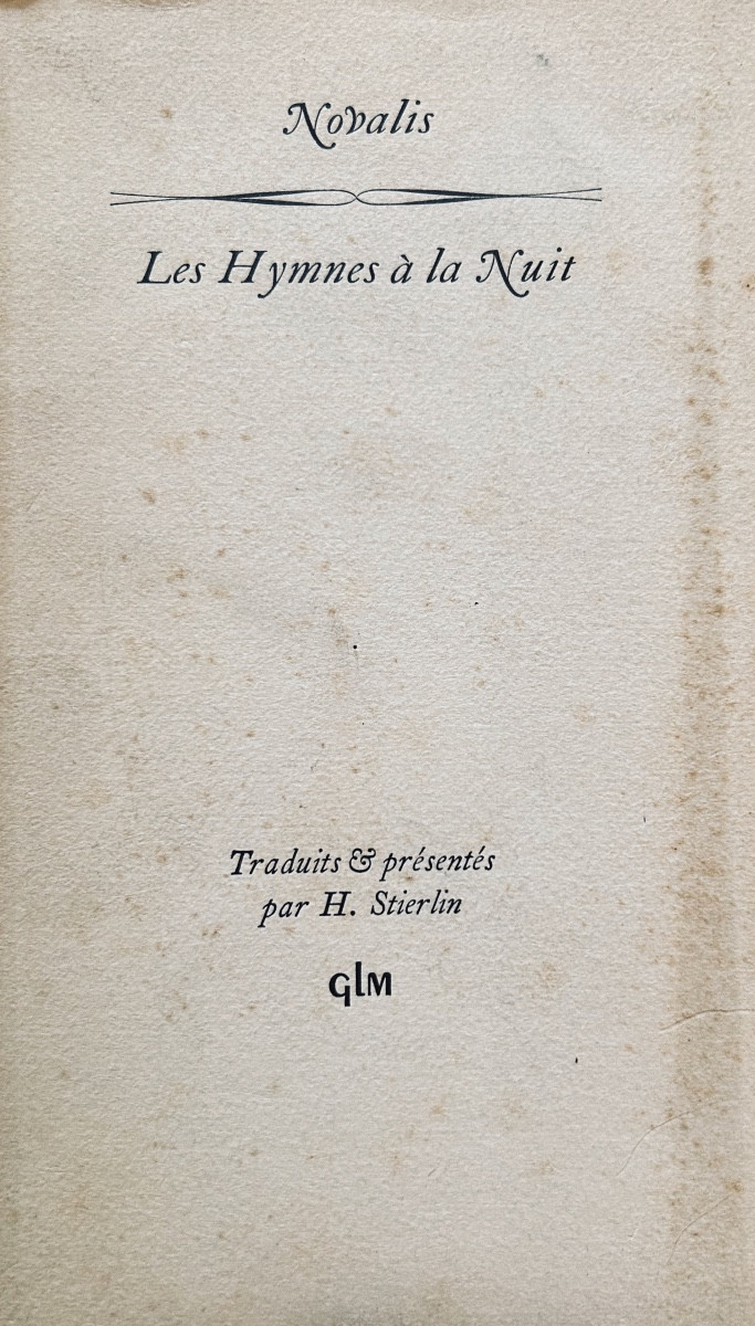Novalis - Hymns To The Night. Glm, 1949, Numbered Copy On Alfama Paper.